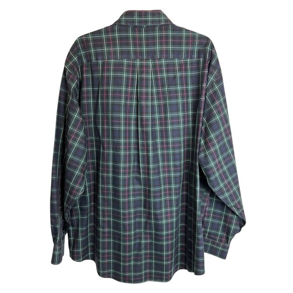 Brooks Brothers 346 Original Polo Shirt Button Non-Iron  Size XL  Navy Plaid - Picture 2 of 6